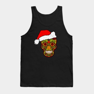 Gothic Christmas - Smiling Sugar Skull Santa Claus 2 Tank Top